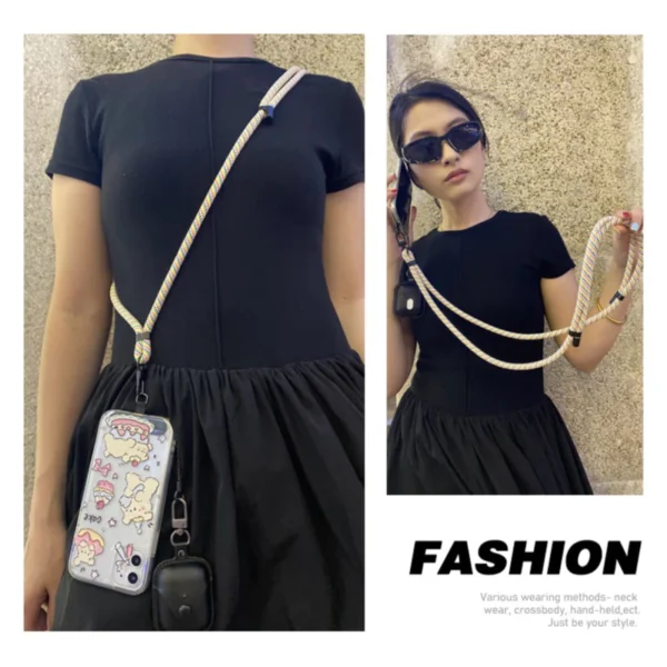 Phone lanyard Crossbody necklace strap patch tab Adjustable phone lanyard