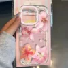 Transparent Phone Case For iPhone Pink Lily Flower Cover