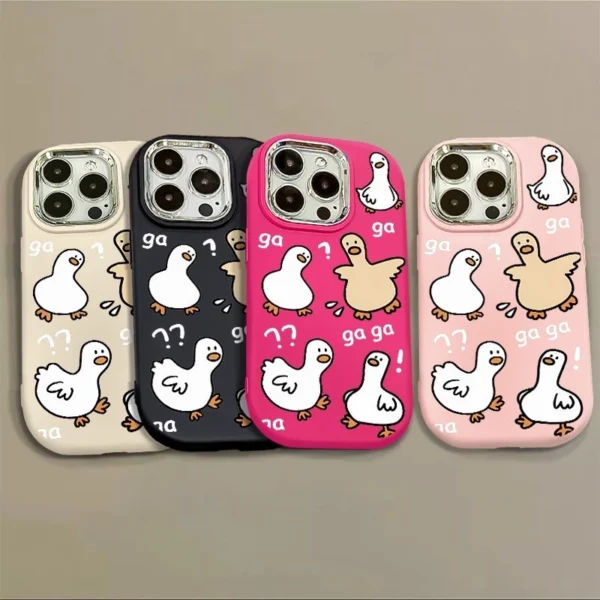 Hand Drawn Fun Little White Duck Phone Case Compatible for Iphone