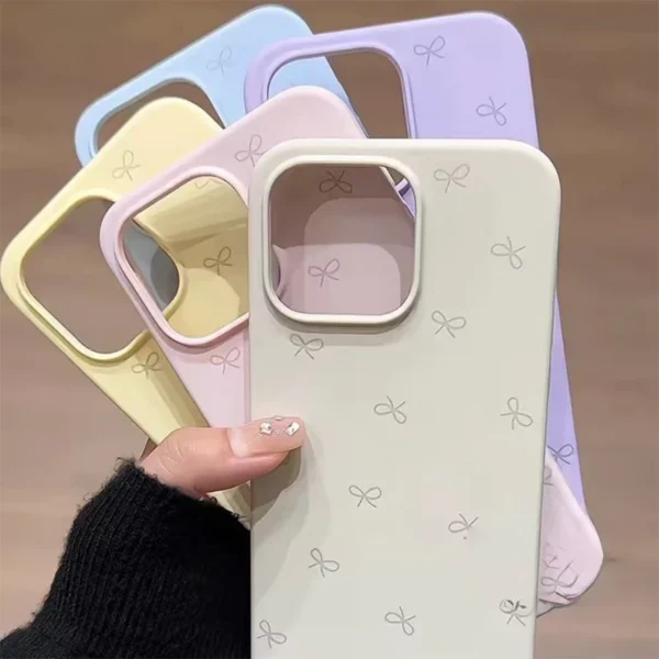 Creative Cartoon Candy Bow Trendy Brand Simple Cute Bow Case Compatible for iPhone