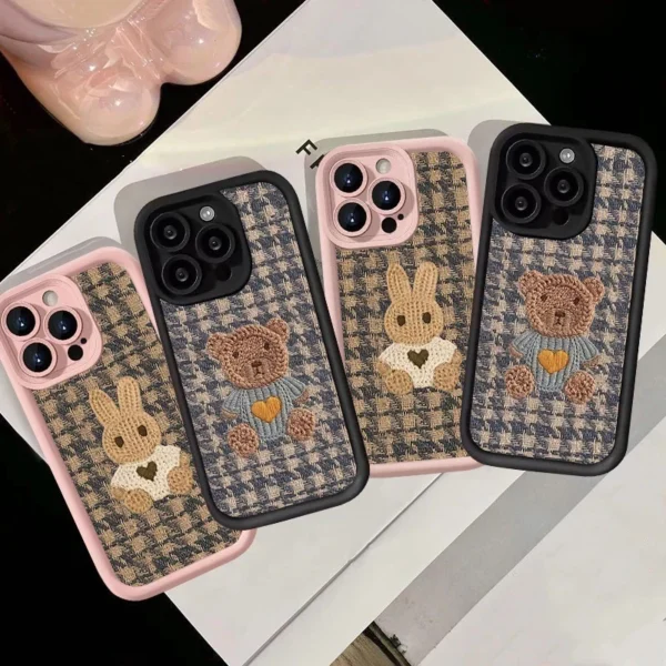 Phone Case For iPhone Sweater Rabbit Pattern Cover