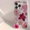 Casing Compatible For iPhone Minimalist Pink Flower