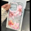 Transparent Phone Case For iPhone Pink Lily Flower Cover