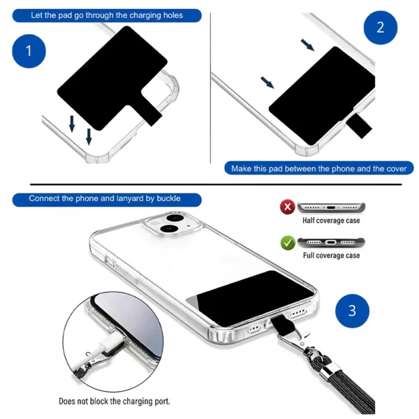 Crossbody Multifunctional Adjustable Nylon Strap and Phone Ring Mobile Phone Lanyard