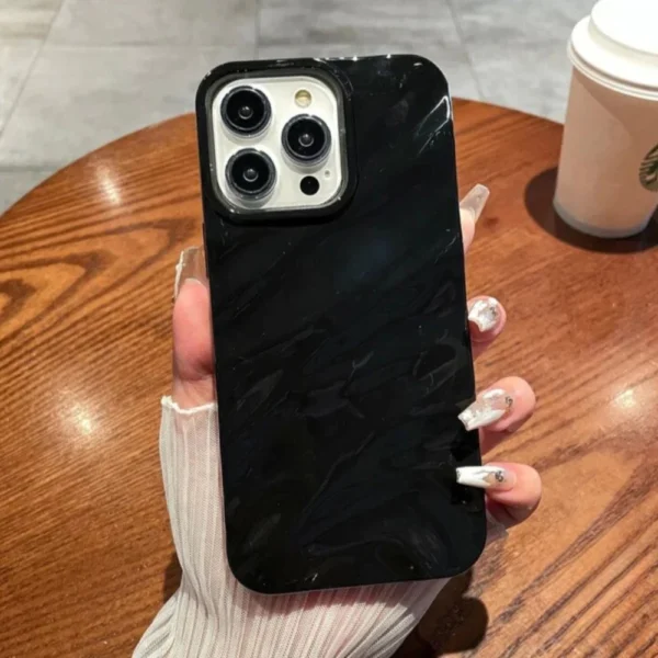 Luxury 3D Silk Wavy Pattern Phone Case Compatible for iPhone Candy Color Glossy