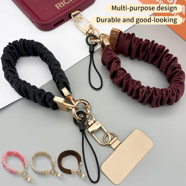 Fashionable Crossbody Mobile Phone Lanyard Antiloss Stylish Design with Metal and Polyester