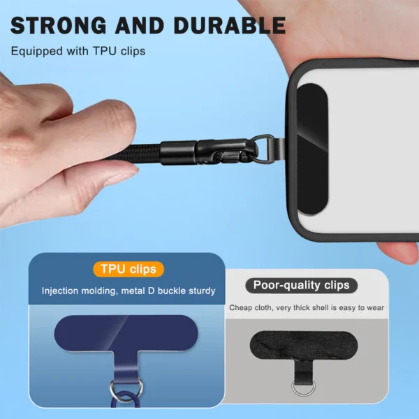 Adjustable Mobile Phone Lanyard Strap Clip with AutoLocking Feature for Security and Convenience