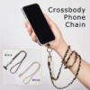 Universal Womens Long Shoulder Strap Crossbody Phone Case with Pearl Lanyard for Daily Use