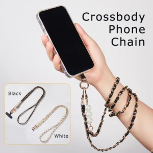 Universal Womens Long Shoulder Strap Crossbody Phone Case with Pearl Lanyard for Daily Use