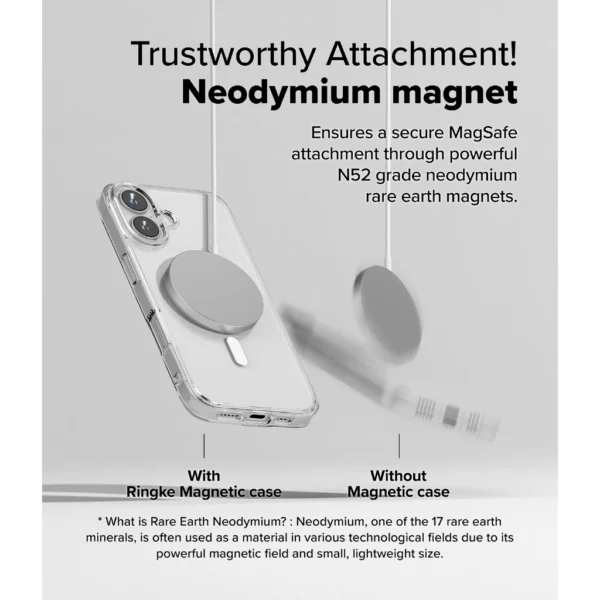 Fusion Magnetic for iPhone 16 Plus 16 Clear Scratch Resistant Protective Cover Case